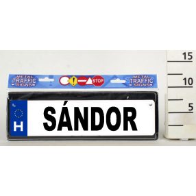 RENDSZÁMTÁBLA SÁNDOR