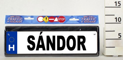 RENDSZÁMTÁBLA SÁNDOR
