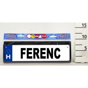 RENDSZÁMTÁBLA FERENC