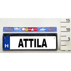 RENDSZÁMTÁBLA ATTILA