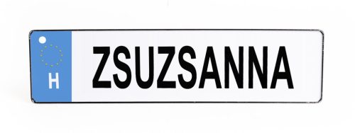 RENDSZÁMTÁBLA ZSUZSANNA