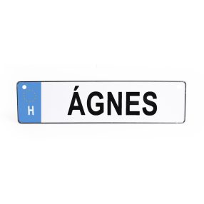 RENDSZÁMTÁBLA ÁGNES