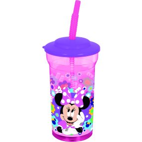 LICENCE MŰANYAG POHÁR, SZÍVÓSZÁLAS, ÁTLÁTSZÓ, MINNIE