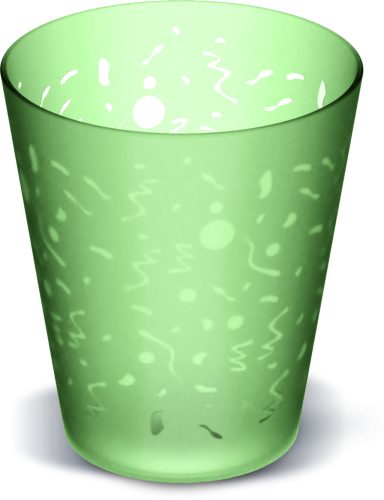 MŰANYAG POHÁR, ÁTLÁTSZÓ, ZÖLD