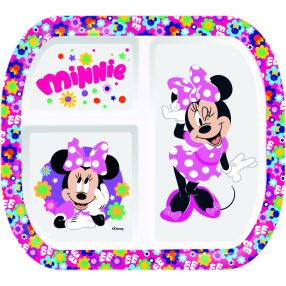 LICENCE MŰANYAG TÁNYÉR, OSZTOTT RÉSSZEL, MINNIE