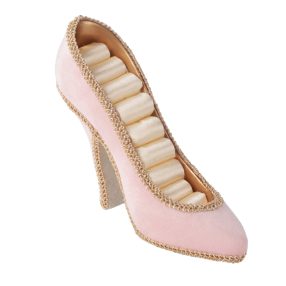 POLIREZIN ÉKSZERTATÓ CIPŐ ALAKÚ RÓZSASZÍN/ARANY