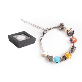 FÉM ÉS ÜVEG KARLÁNC FUNNY-5, SZÍNES