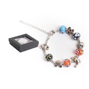 FÉM ÉS ÜVEG KARLÁNC FUNNY-6, SZÍNES