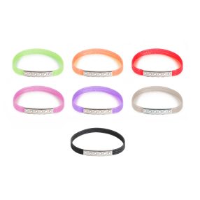 SZILIKON KARKÖTŐ GLITTERES 6 KŐVES METÁLLAPPAL