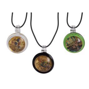 NYAKLÁNC KEREK ÜVEG DOMBORÚ MEDÁLLAL