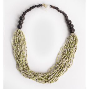 NATUR NYAKLÁNC GYÖNGY RENGETEG, ZÖLD
