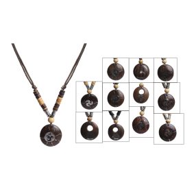 NATUR NYAKLÁNC FÉMES MINTÁJÚ MEDÁLLAL