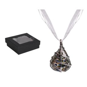 ÜVEG ÉS FÉM NYAKLÁNC SHELL, ZÖLD