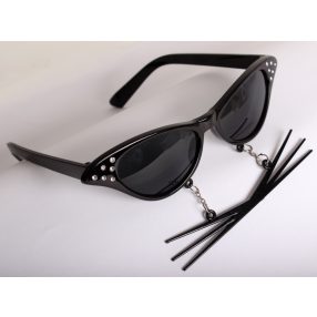 PARTY SZEMÜVEG, MACSKA BAJÚSSZAL, FEKETE