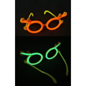   VILÁGÍTÓ MŰANYAG SZEMÜVEG, AGANCSOKKAL, PIROS VAGY RÓZSASZÍN