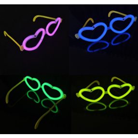 VILÁGÍTÓ SZEMÜVEG, SZÍV ALAKÚ, KÉK