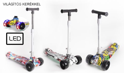 ROLLER, GYEREK, VILÁGÍTÓ KERÉKKEL, GAFFITIS