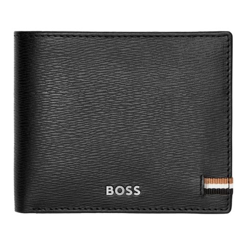 BOSS pénztárca kártyatartóval, Iconic kollekció - fekete    e